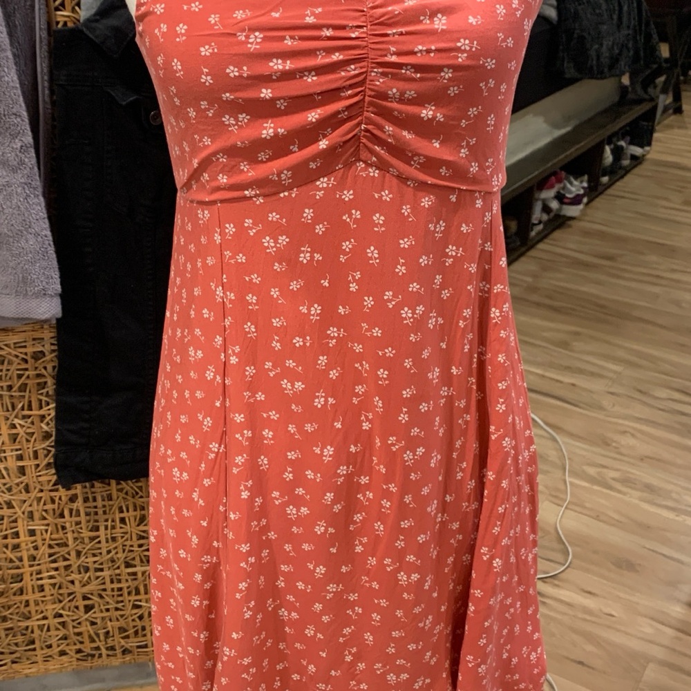 GAP Coral Floral Midi Dress